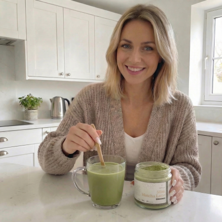Stir well and enjoy the tasty Slim Matcha Latte