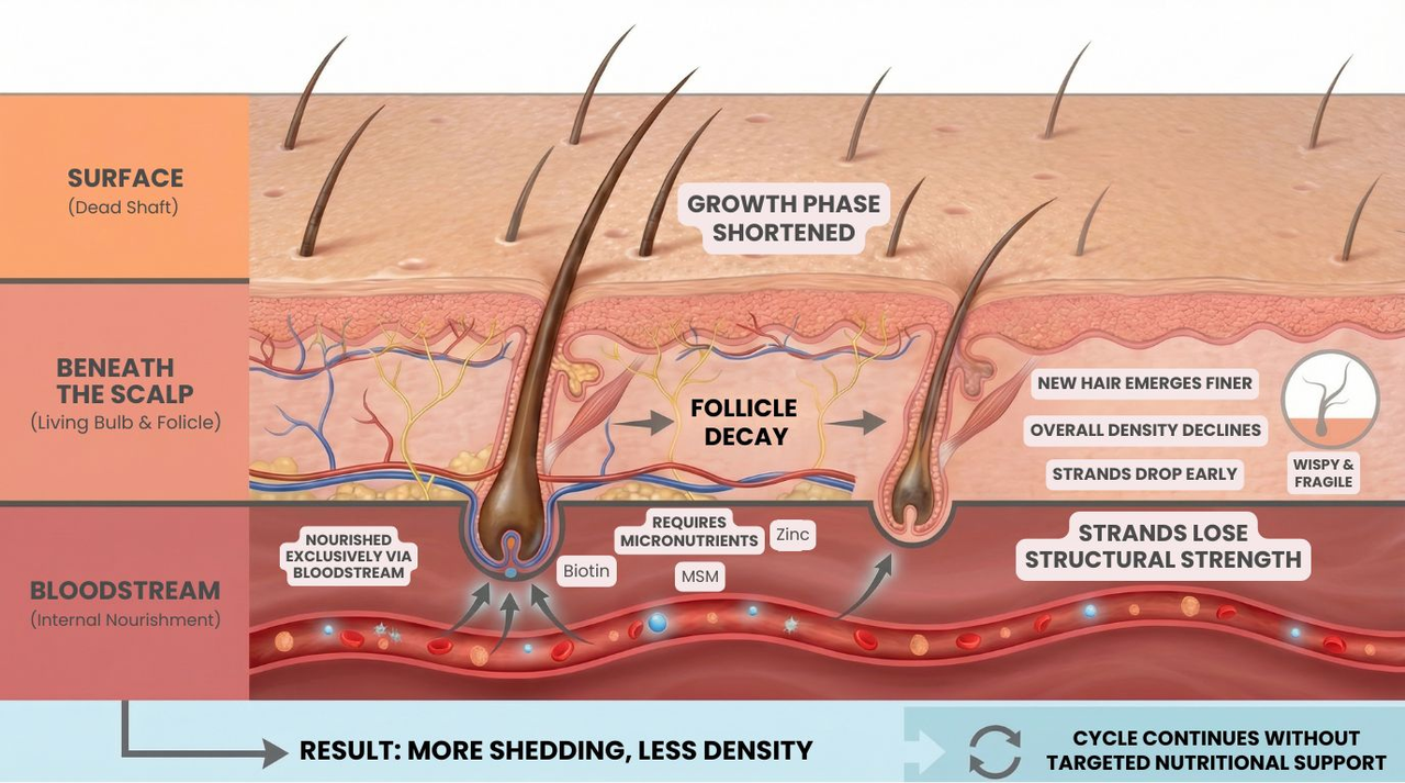 Topical haircare can’t stop the follicle decay