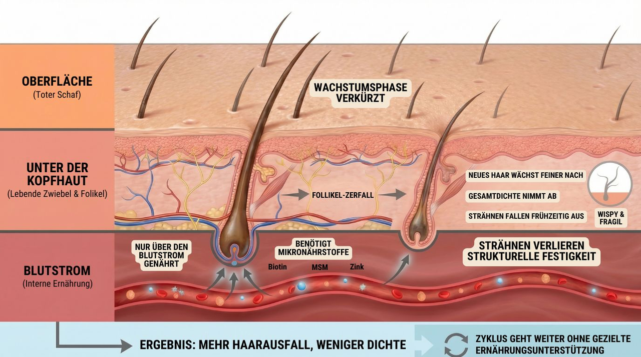 Lokale Haarpflege kann den Verfall der Haarfollikel nicht aufhalten