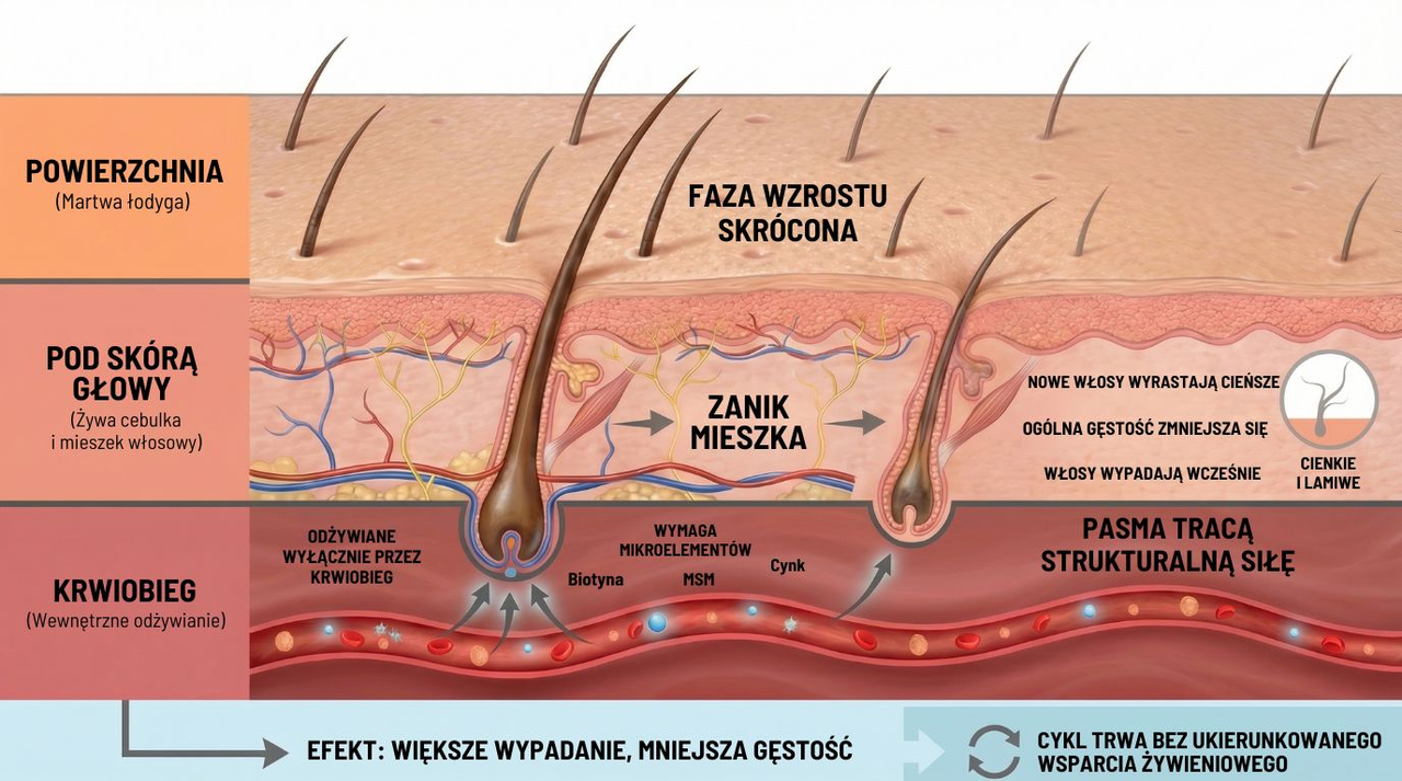 Miejscowe środki do pielęgnacji włosów nie są w stanie powstrzymać procesu niszczenia mieszków włosowych