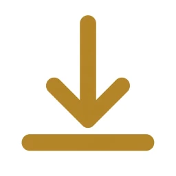 Symbol mit goldenem Abwärtspfeil