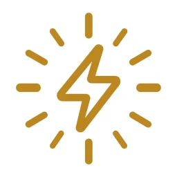 Icône représentant un éclair doré