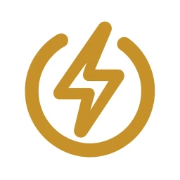 Gold activate lightning bolt icon white