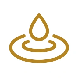 Calm wave icon gold on white