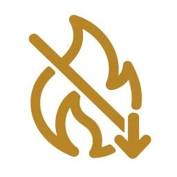 Gold reduce inflammation flame icon