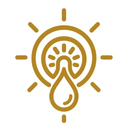 Gouden filter en pictogram voor het verwijderen