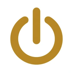 Gold power activation button icon