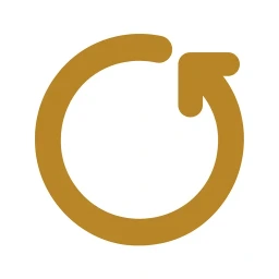 Gold circular flow icon on white