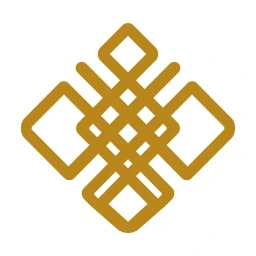 Gold lattice rebuild icon on white