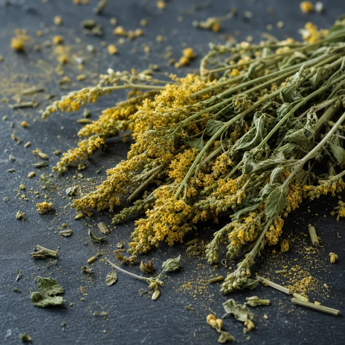 Sweet yellow clover on dark slate surface