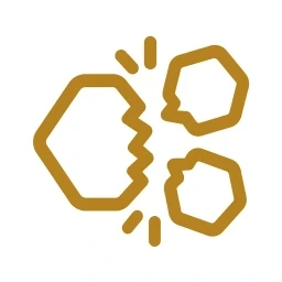 Break down step icon in gold