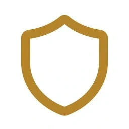 Protect shield icon gold on white