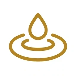 Calm wave icon gold on white