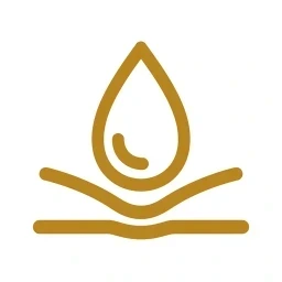 Lubricate droplet flow icon gold white