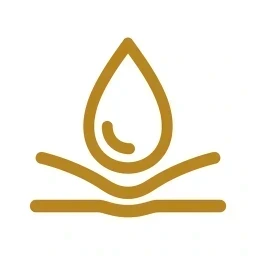 Lubricate droplet flow icon gold white