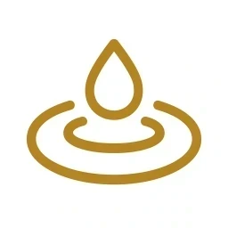 Calm wave icon gold on white