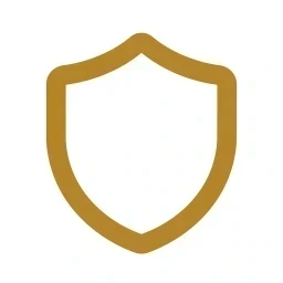 Protect shield icon gold on white