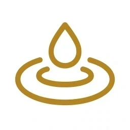 Calm wave icon gold on white
