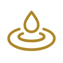 Calm wave icon gold on white