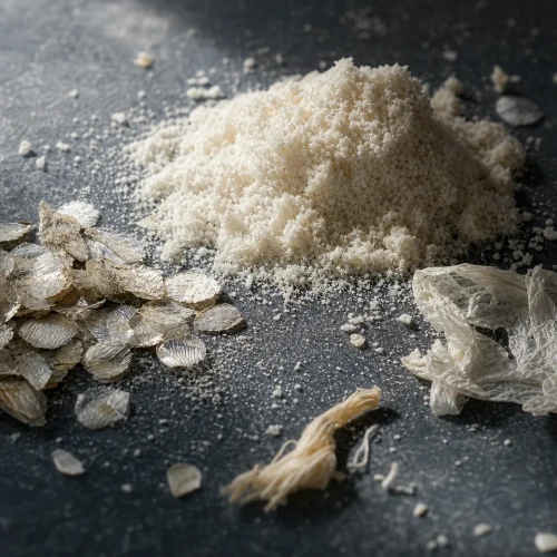 Hydrolysed collagen peptides powder on slate