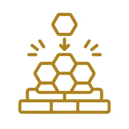 Bold gold rebuild lattice step icon