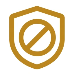 Bold gold inhibit block icon