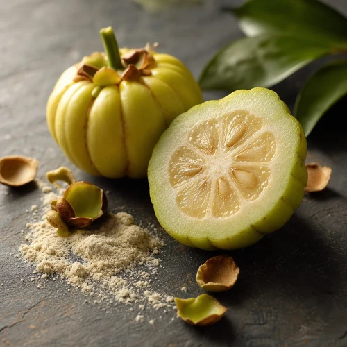Garcinia cambogia fruit macro editorial