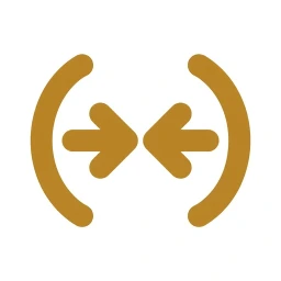 Gold compression tighten icon on white