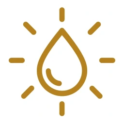 Gold water droplet hydrate icon white