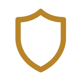 Bold gold shield protection icon