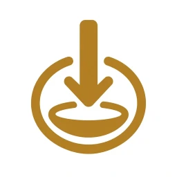 Bold gold absorption arrow icon
