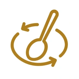 Bold gold stirring spoon icon