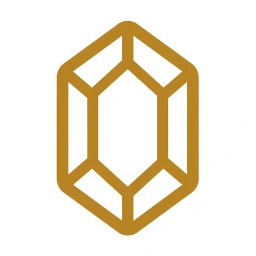 Gold mineral crystal zinc element icon