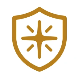 Gold shield protection selenium mineral icon