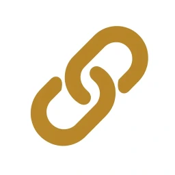 Bold chain-link binding icon gold