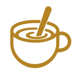 Bold gold stirring spoon icon