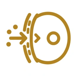 Transport step icon gold arrow