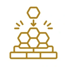Bold gold rebuild lattice step icon