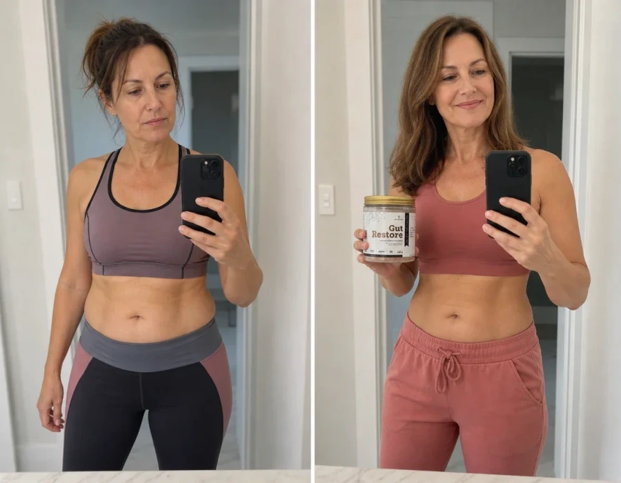 Ines before and after gut restore mirror