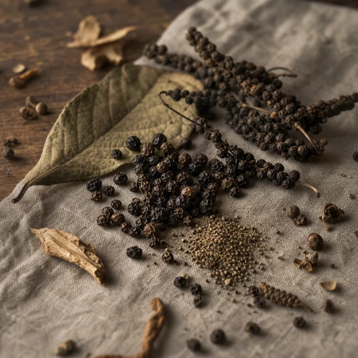 Black peppercorns and Bioperine botanical fragments