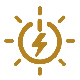 Lightning bolt activation energy gold icon
