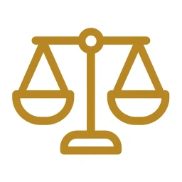Balance scale equilibrium gold icon