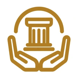 Bold gold support pillar foundation icon