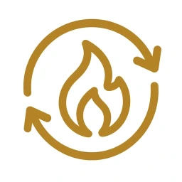 Gold metabolism energy flame icon