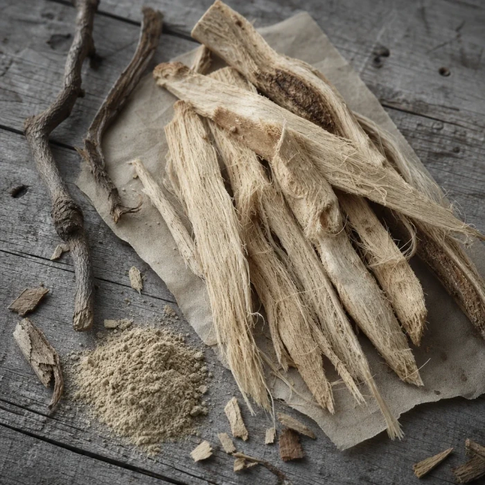 Slippery elm bark on weathered wood