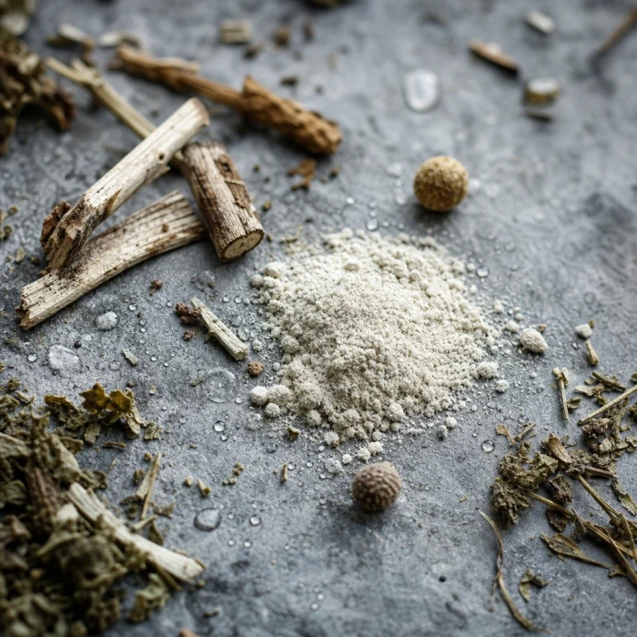 Probiotic culture powder on mineral stone