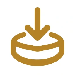 Bold gold absorption arrow icon