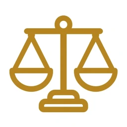 Bold gold balance scale icon