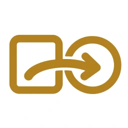 Gold conversion transformation arrow icon white