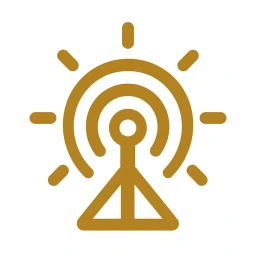 Bold gold signal sensitivity reception icon